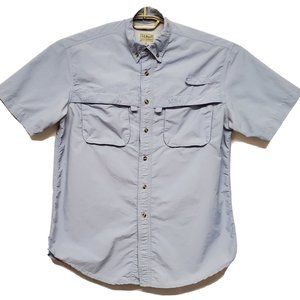 LL Bean Men’s Tropicwear Vented Fishing Hiking Button Down Shirt sz. Medium Gray